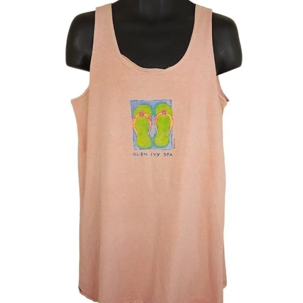 Glen Ivy Spa Tank Top Vintage 90s Dress Made In USA Womens Size XL